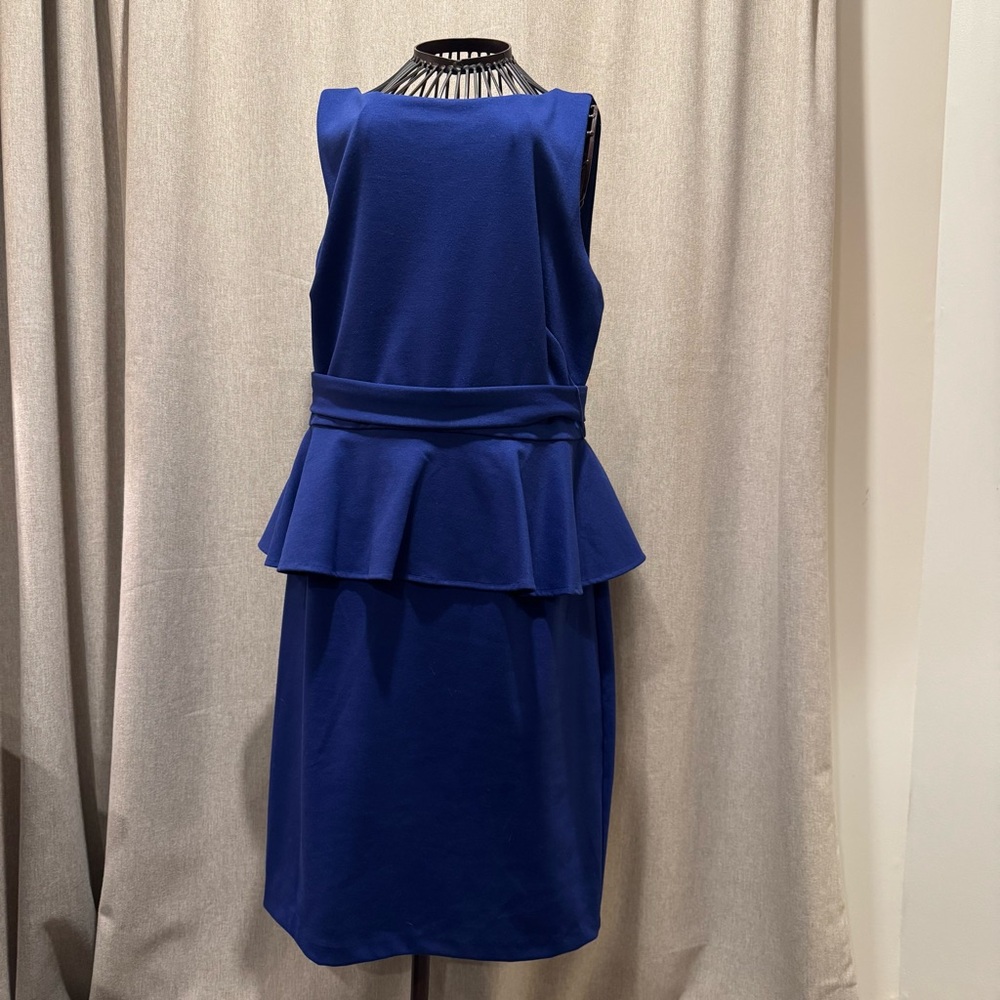 Isaac Mizrahi NY - Peplum Sheath Dress - Royal Blue - Size 14